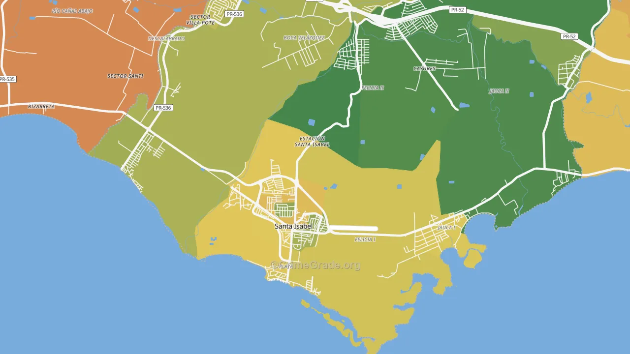 Santa Isabel, PR Map of Burglary Rates