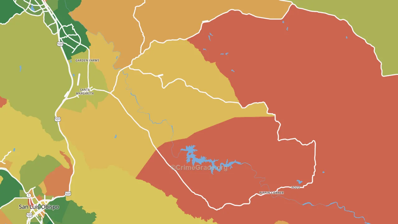 Santa Margarita, CA Map of Burglary Rates
