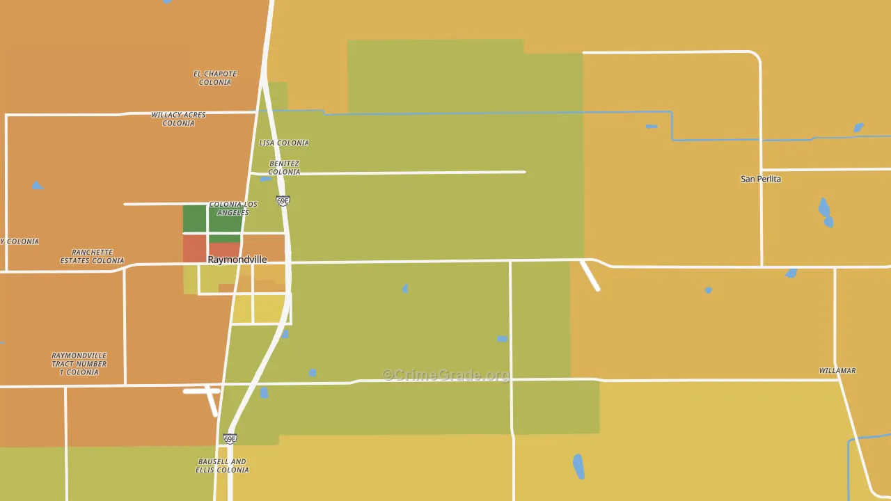 Santa Monica, TX Map of Burglary Rates