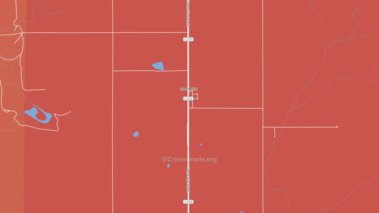 Santa Rita, MT Map of Burglary Rates