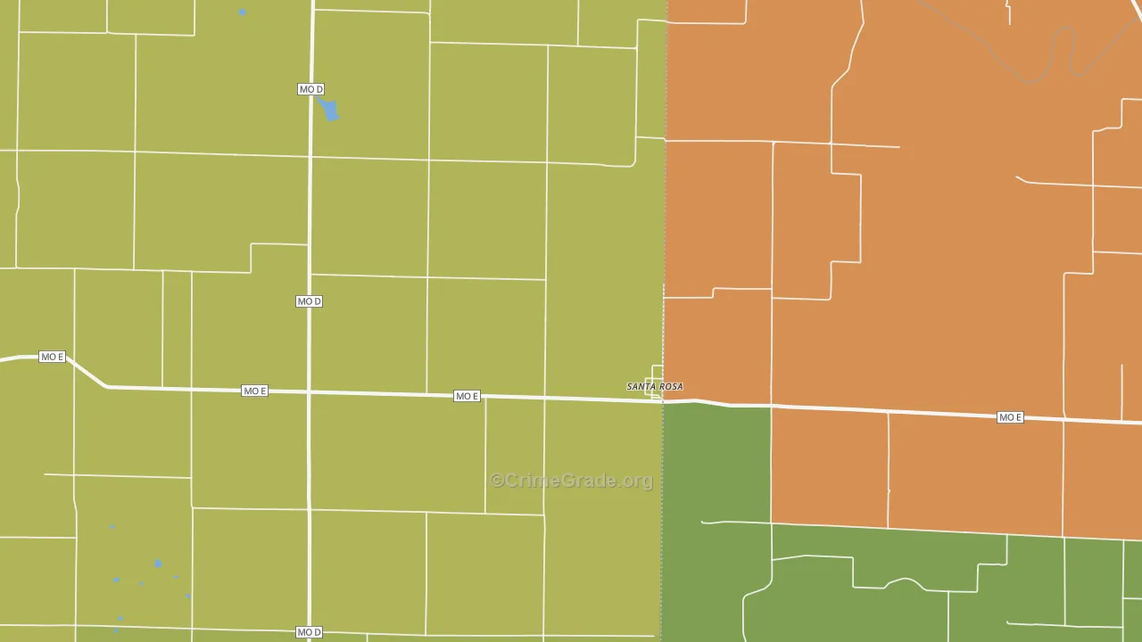 Santa Rosa, MO Map of Burglary Rates