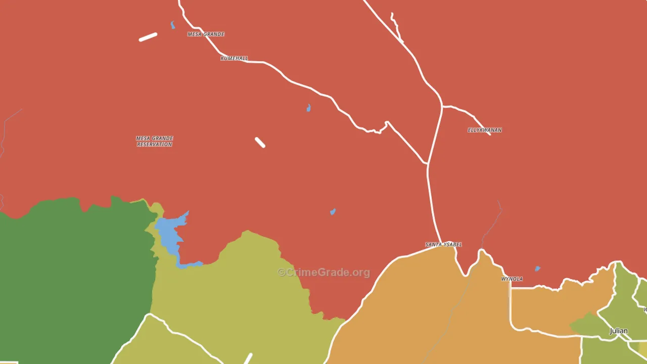 Santa Ysabel, CA Map of Burglary Rates