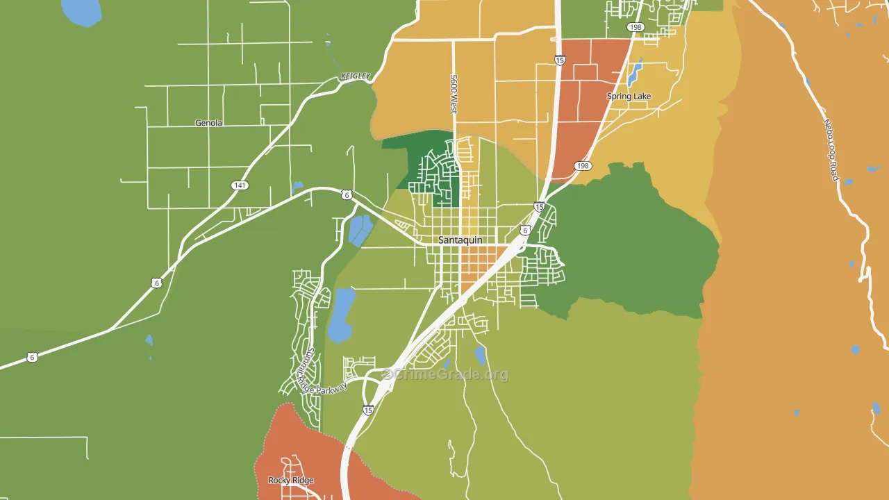 Santaquin, UT Map of Burglary Rates