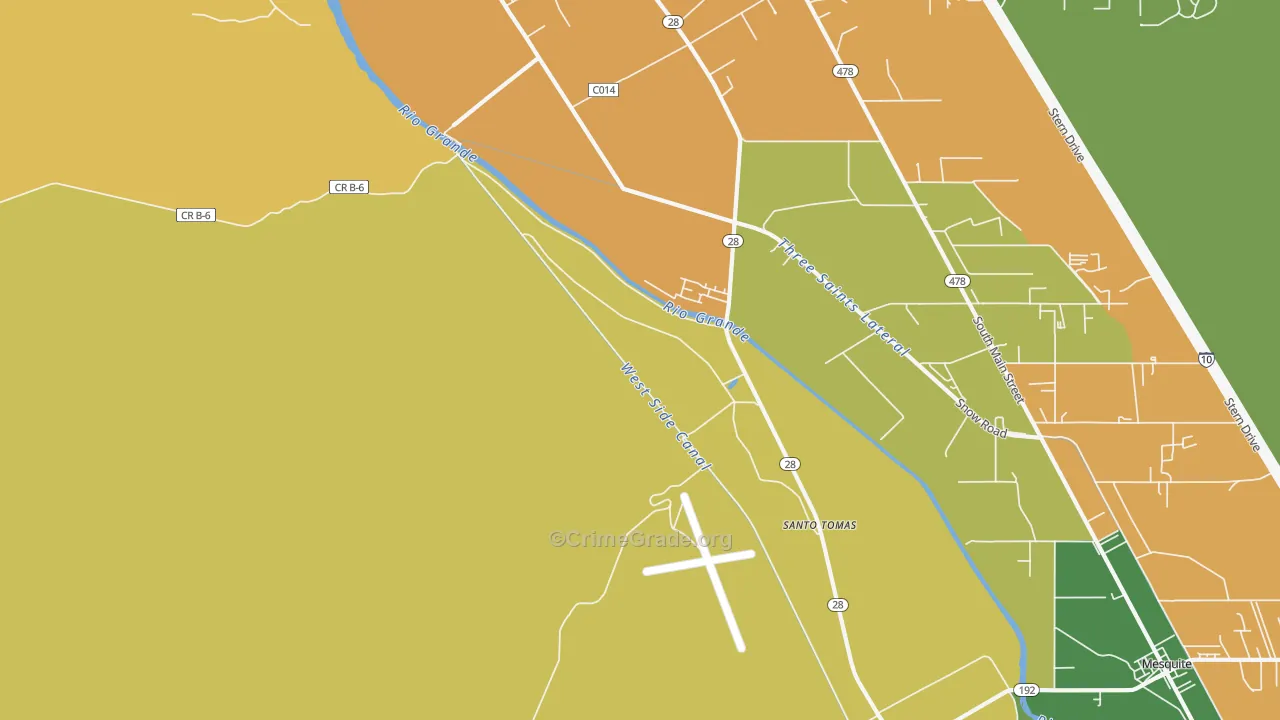 Santo Tomas, NM Map of Burglary Rates