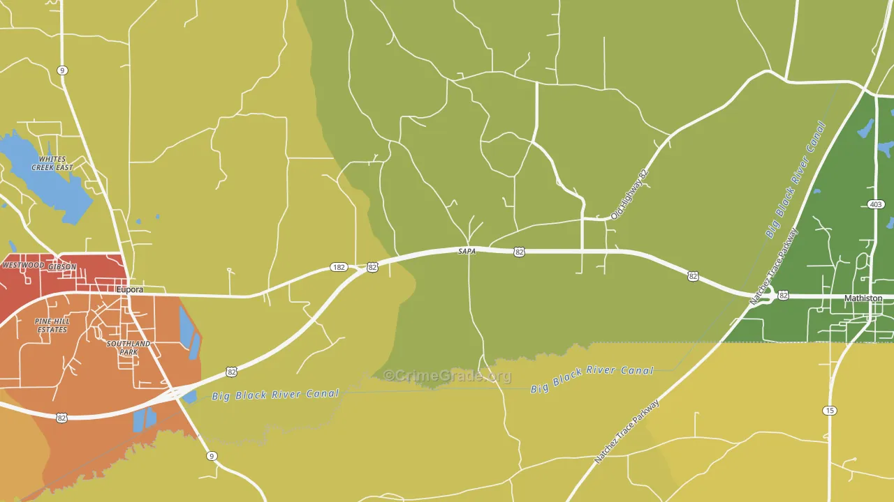 Sapa, MS Map of Burglary Rates
