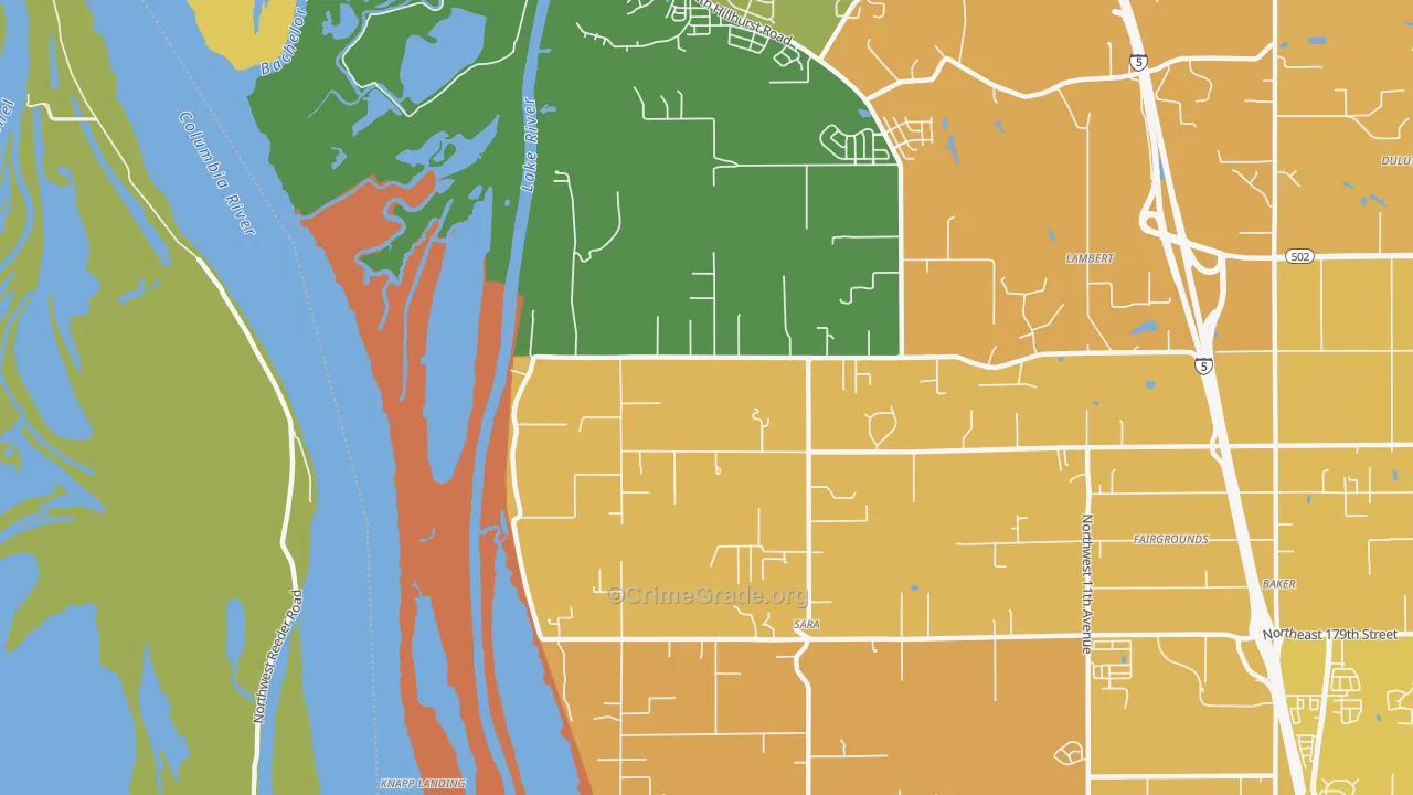 Sara, WA Map of Burglary Rates