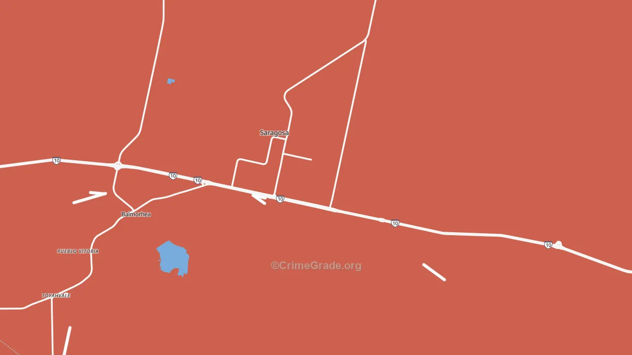 Saragosa, TX Map of Burglary Rates