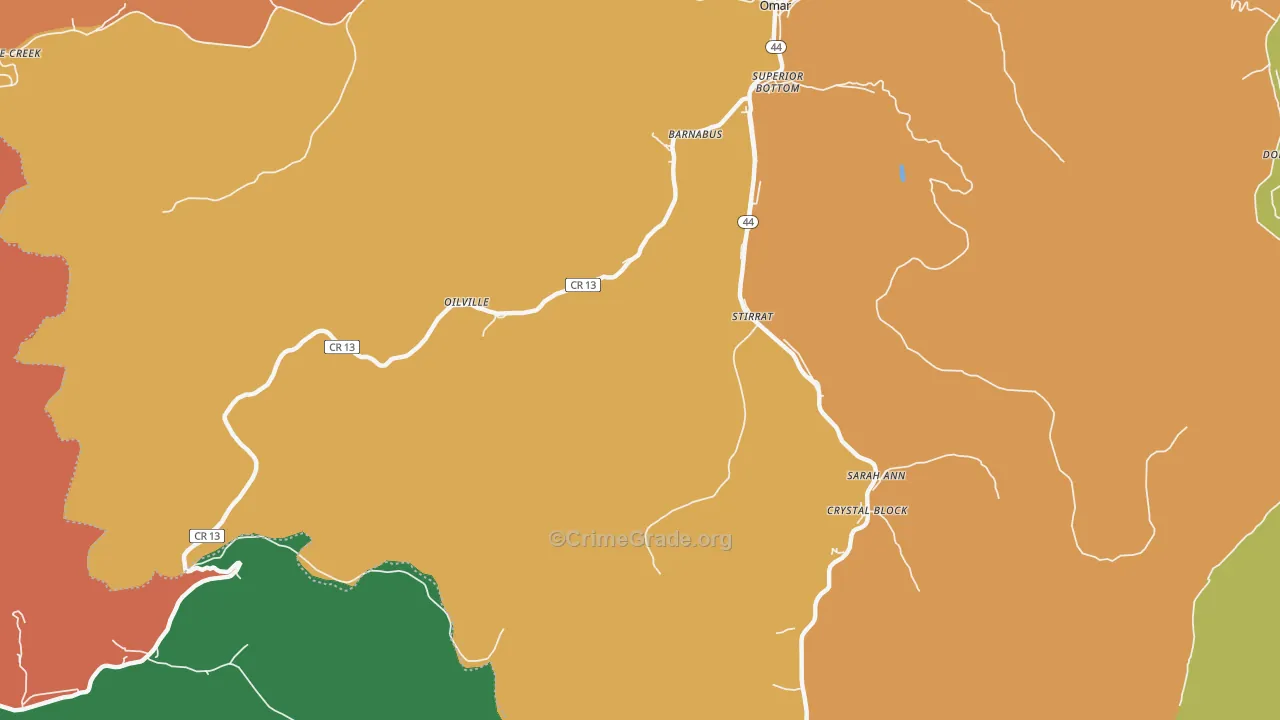 Sarah Ann, WV Map of Burglary Rates