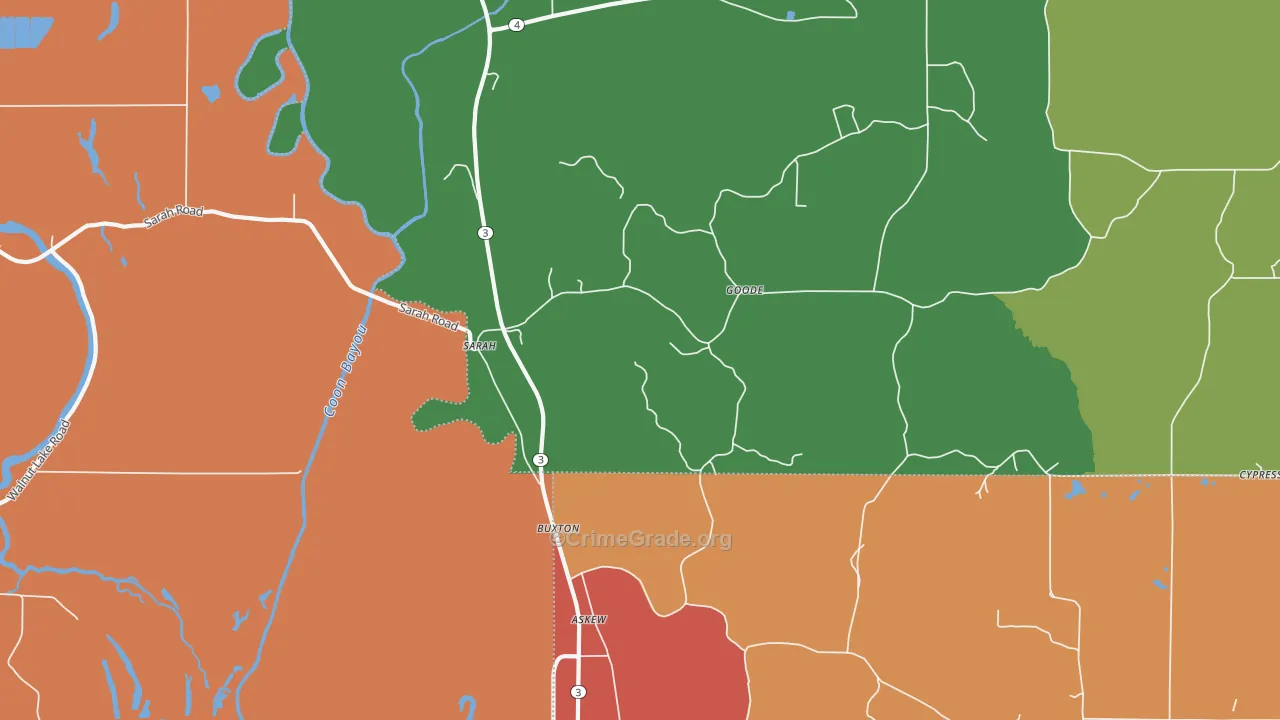 Sarah, MS Map of Burglary Rates