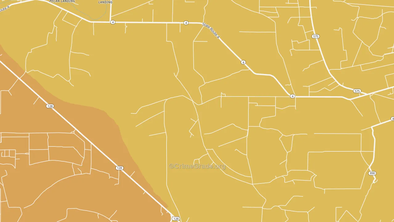 Saranac, LA Map of Burglary Rates
