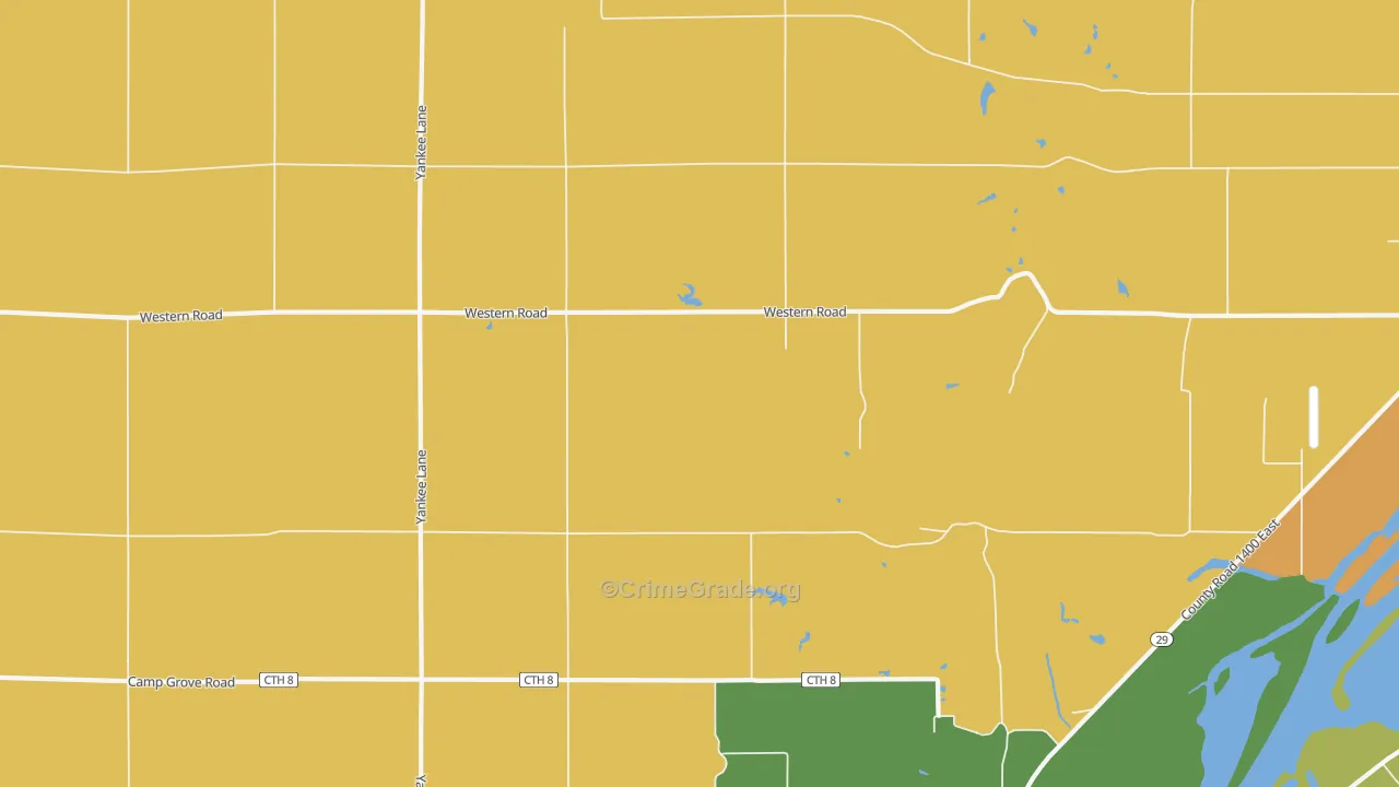 Saratoga Center, IL Map of Burglary Rates