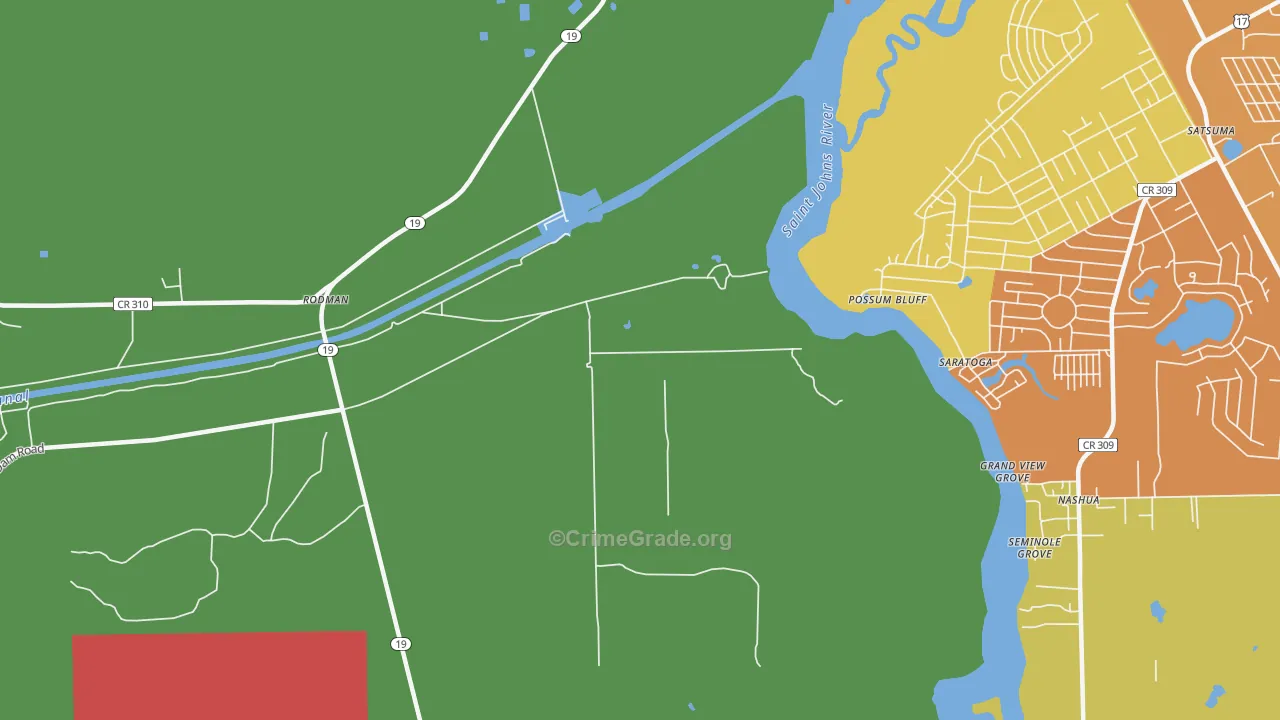 Saratoga, FL Map of Burglary Rates