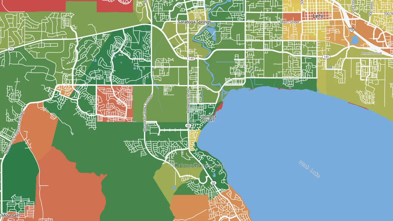 Saratoga Springs, UT Map of Burglary Rates