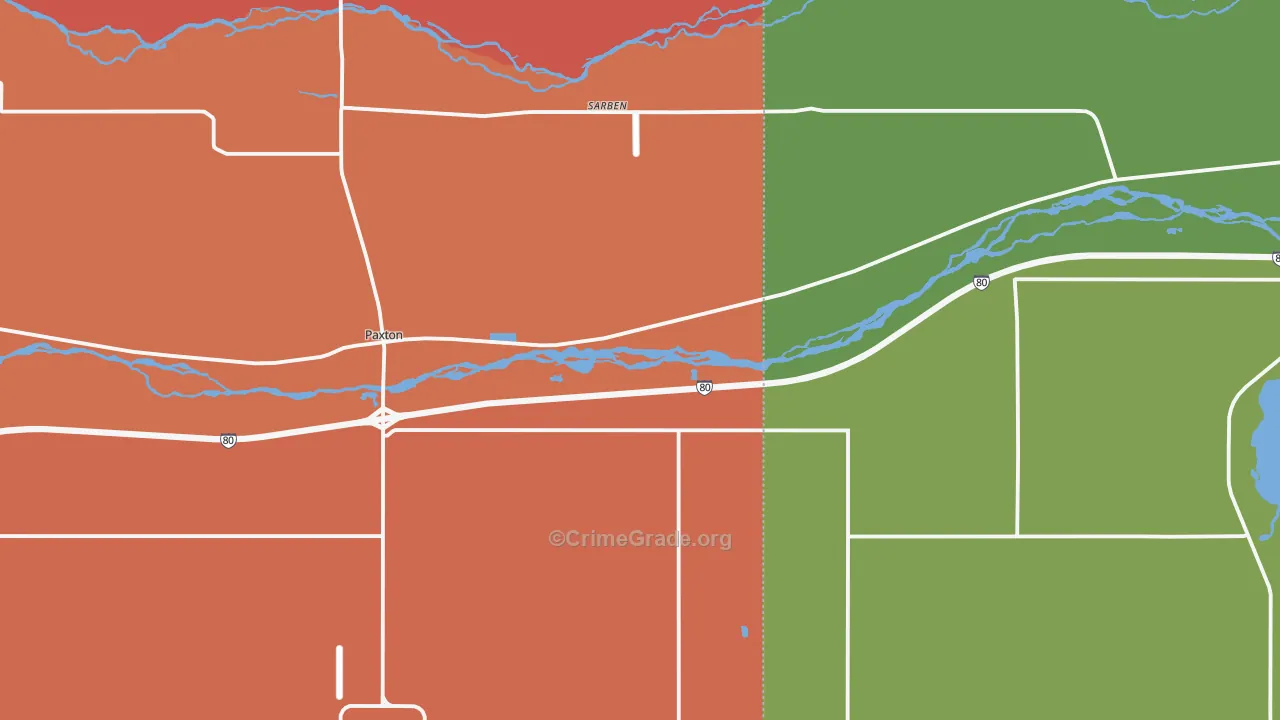 Sarben, NE Map of Burglary Rates
