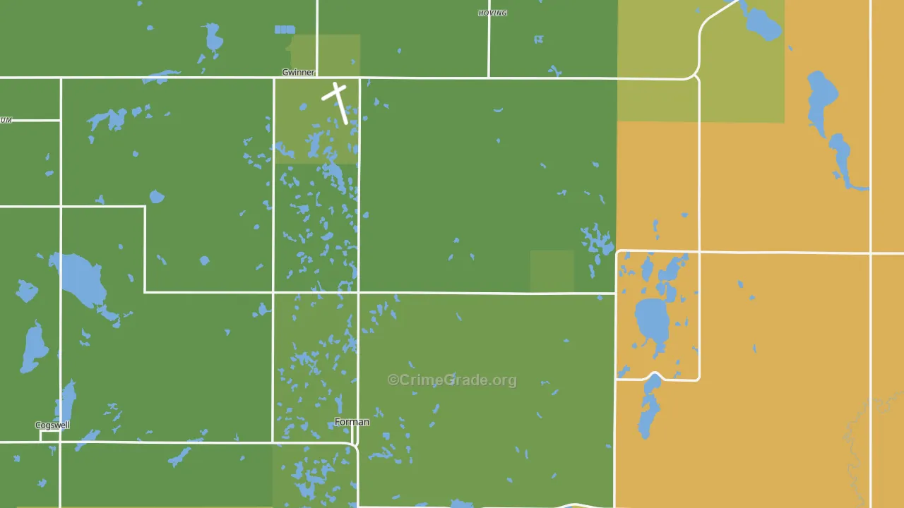 Sargent County, ND Map of Burglary Rates