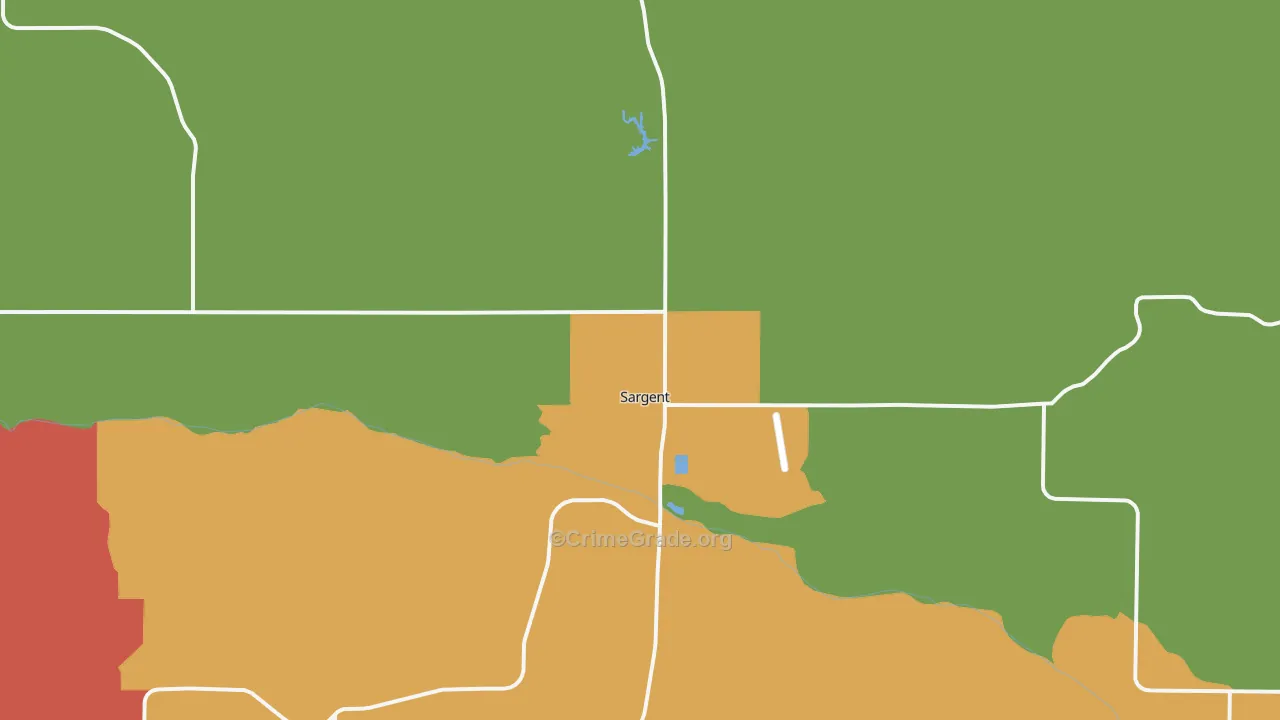 Sargent, NE Map of Burglary Rates