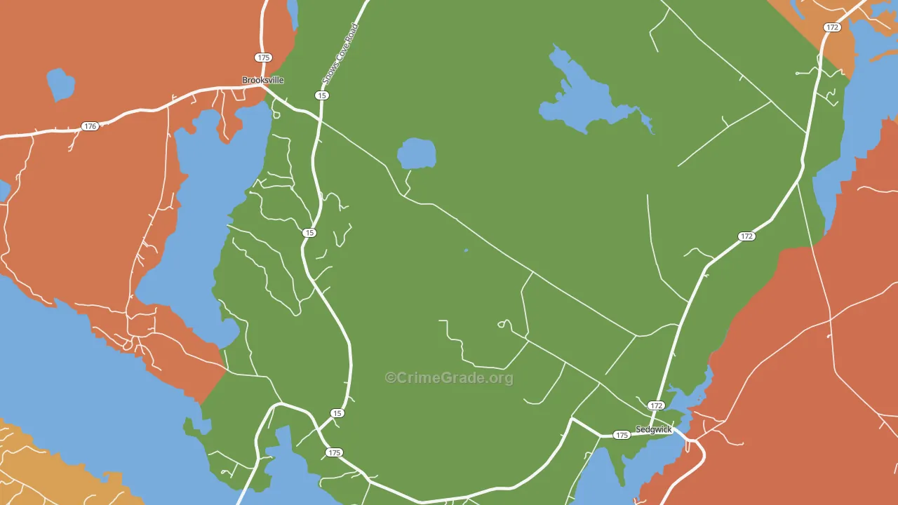 Sargentville, ME Map of Burglary Rates