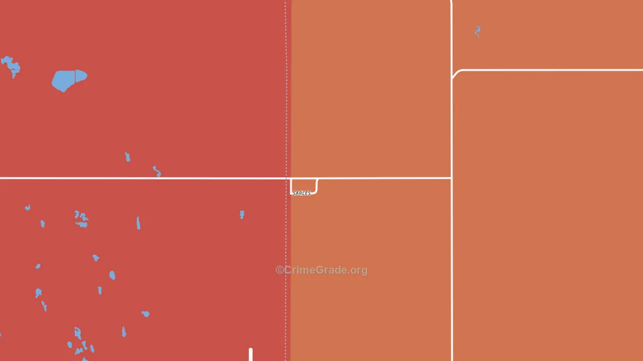 Sarles, ND Map of Burglary Rates