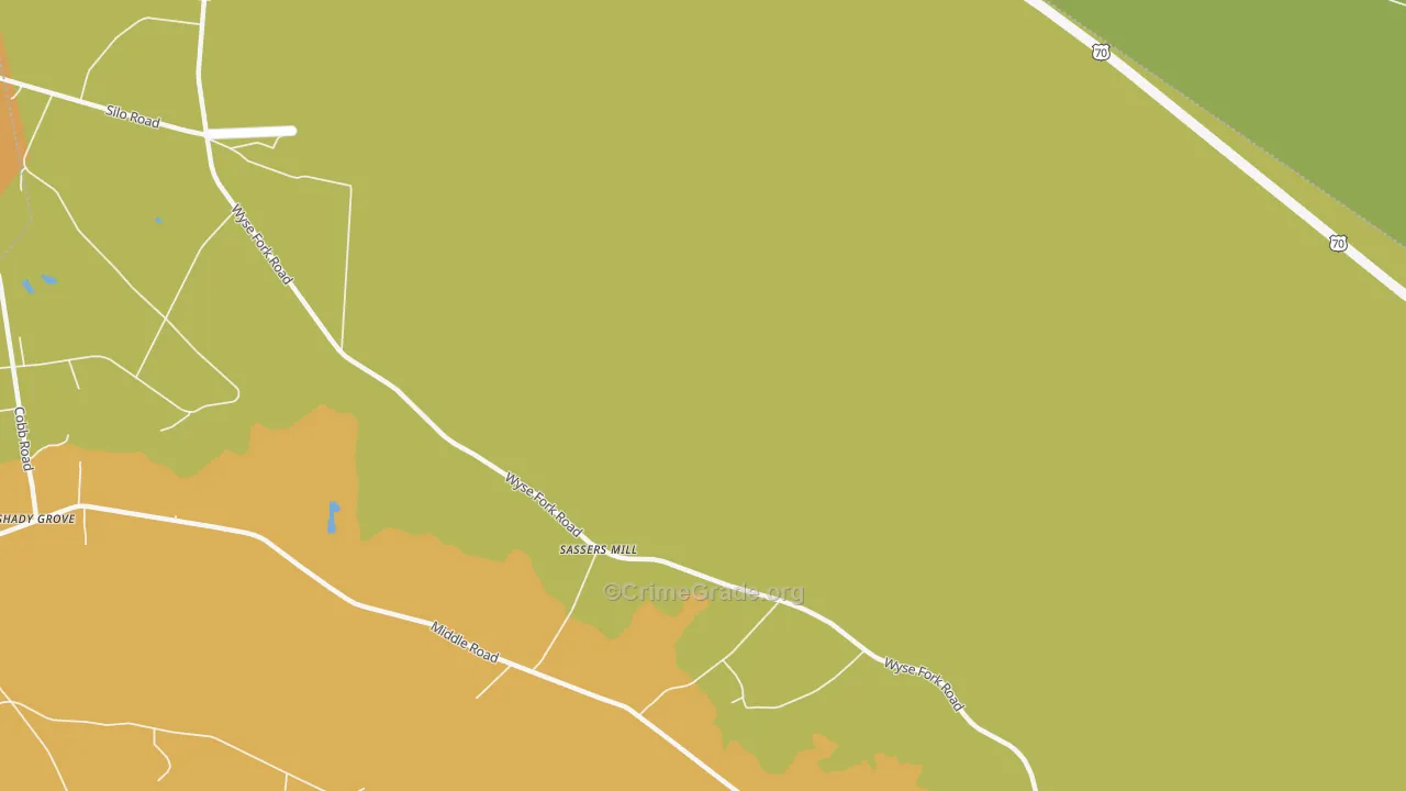 Sassers Mill, NC Map of Burglary Rates