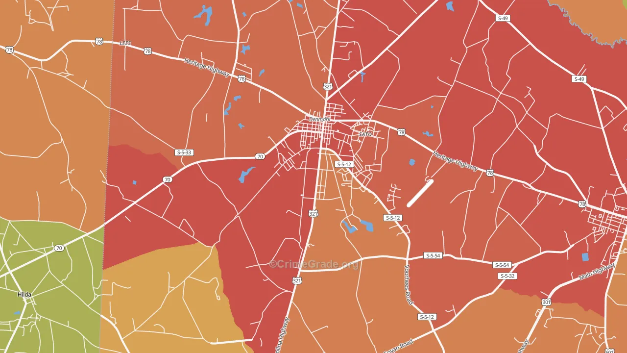 Sato, SC Map of Burglary Rates