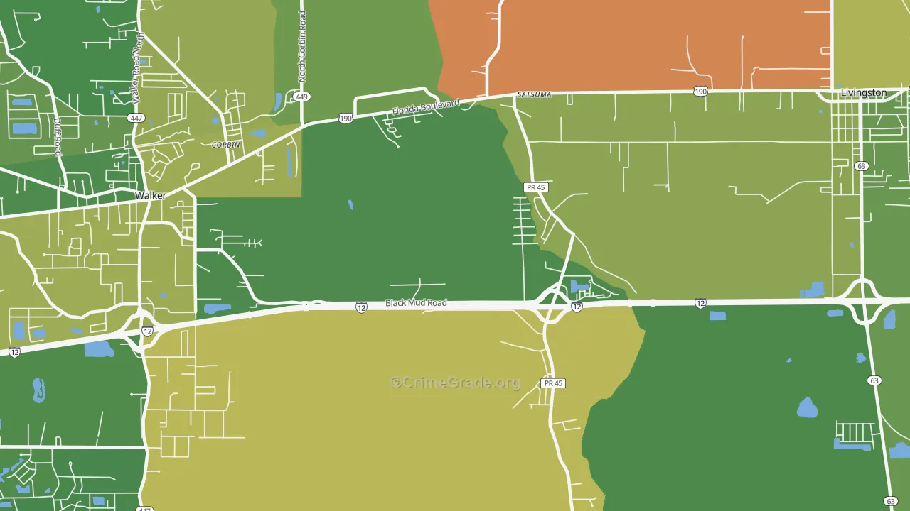 Satsuma, LA Map of Burglary Rates