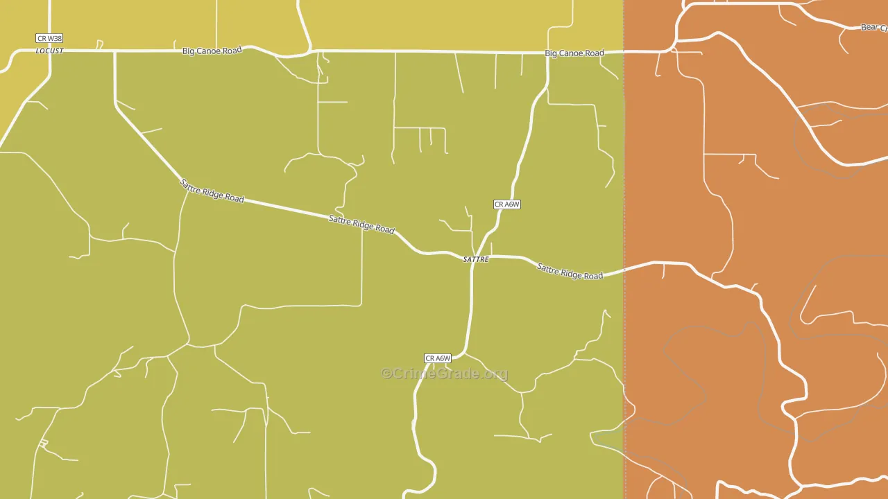 Sattre, IA Map of Burglary Rates