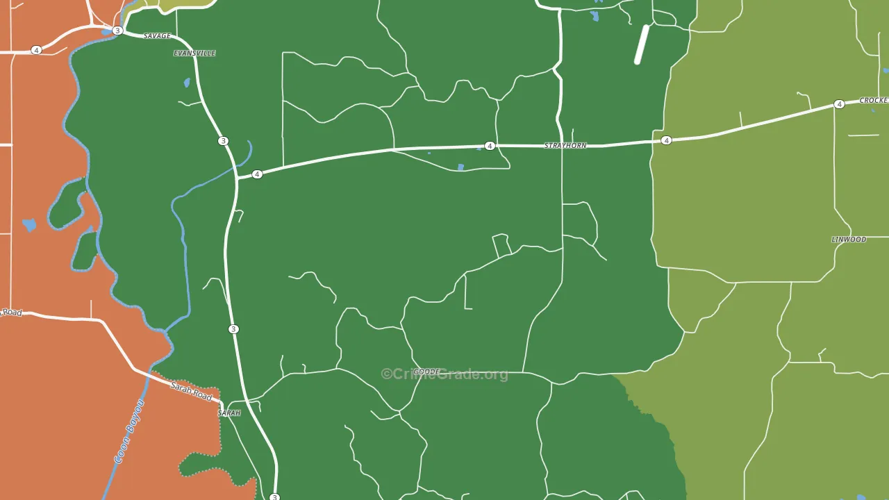 Savage, MS Map of Burglary Rates
