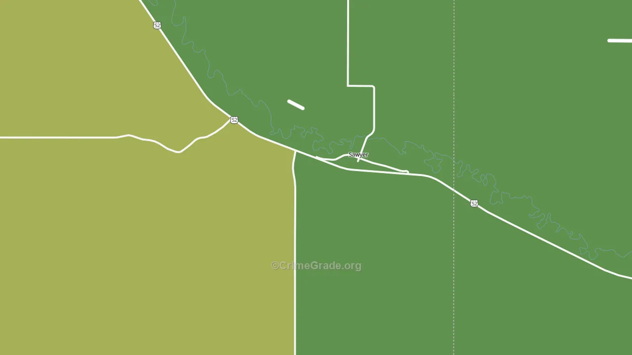 Sawyer, ND Map of Burglary Rates