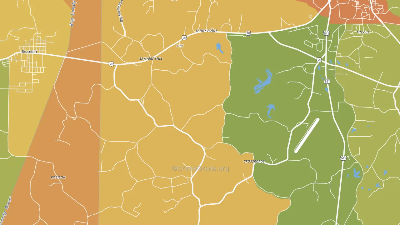 Sawyers Mill, TN Map of Burglary Rates