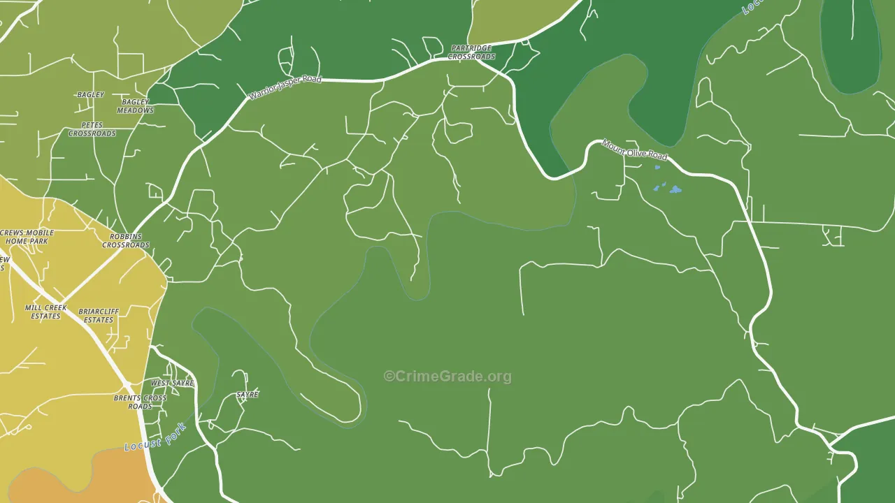 Sayre, AL Map of Burglary Rates