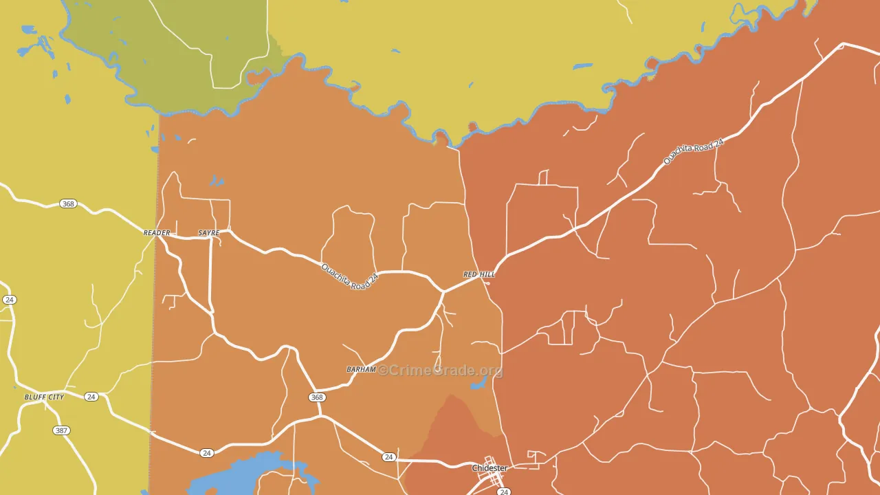 Sayre, AR Map of Burglary Rates