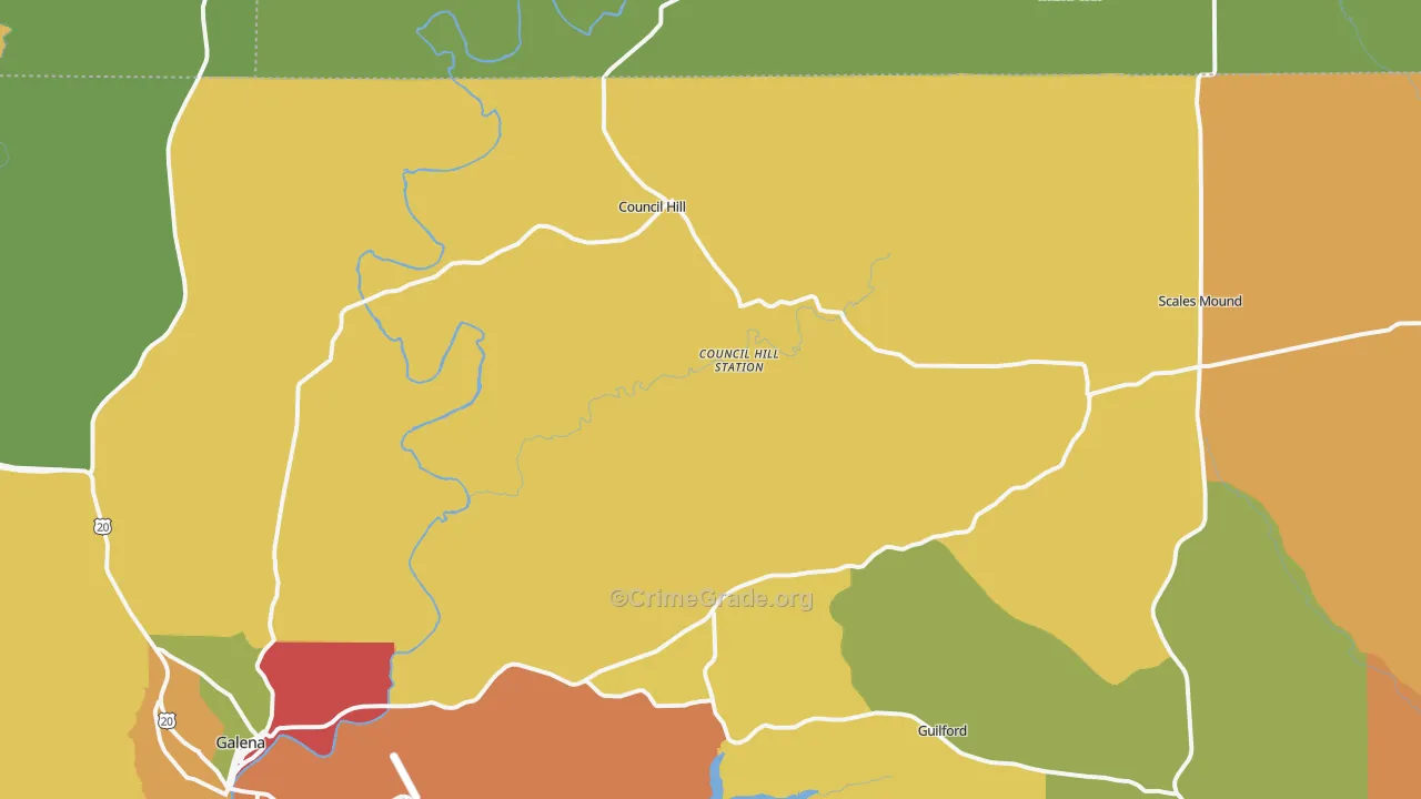 Scales Mound, IL Map of Burglary Rates