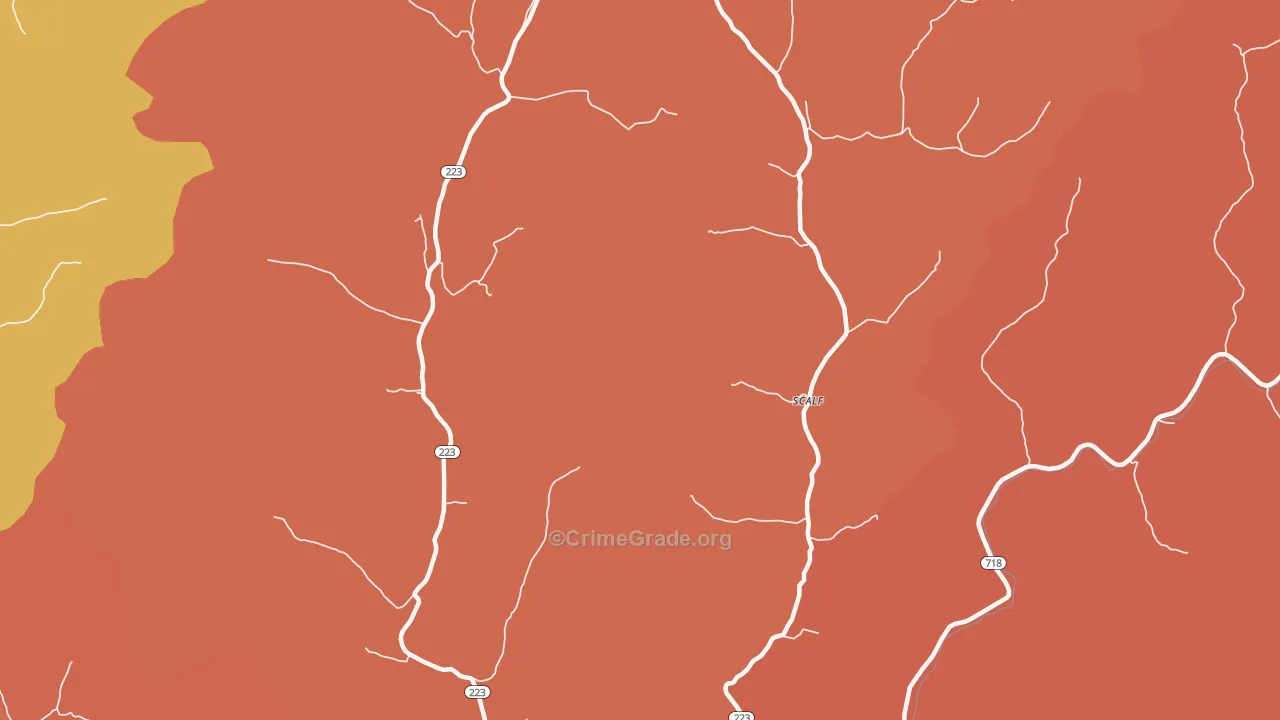 Scalf, KY Map of Burglary Rates
