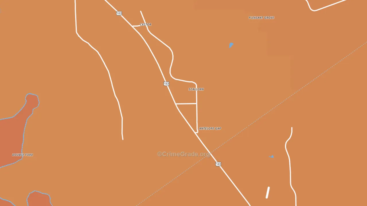 Scallorn, TX Map of Burglary Rates