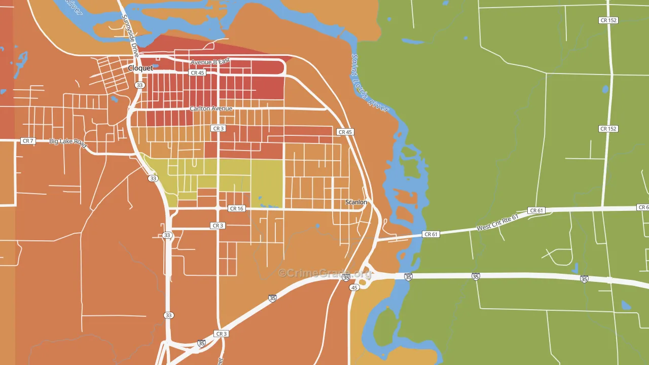 Scanlon, MN Map of Burglary Rates