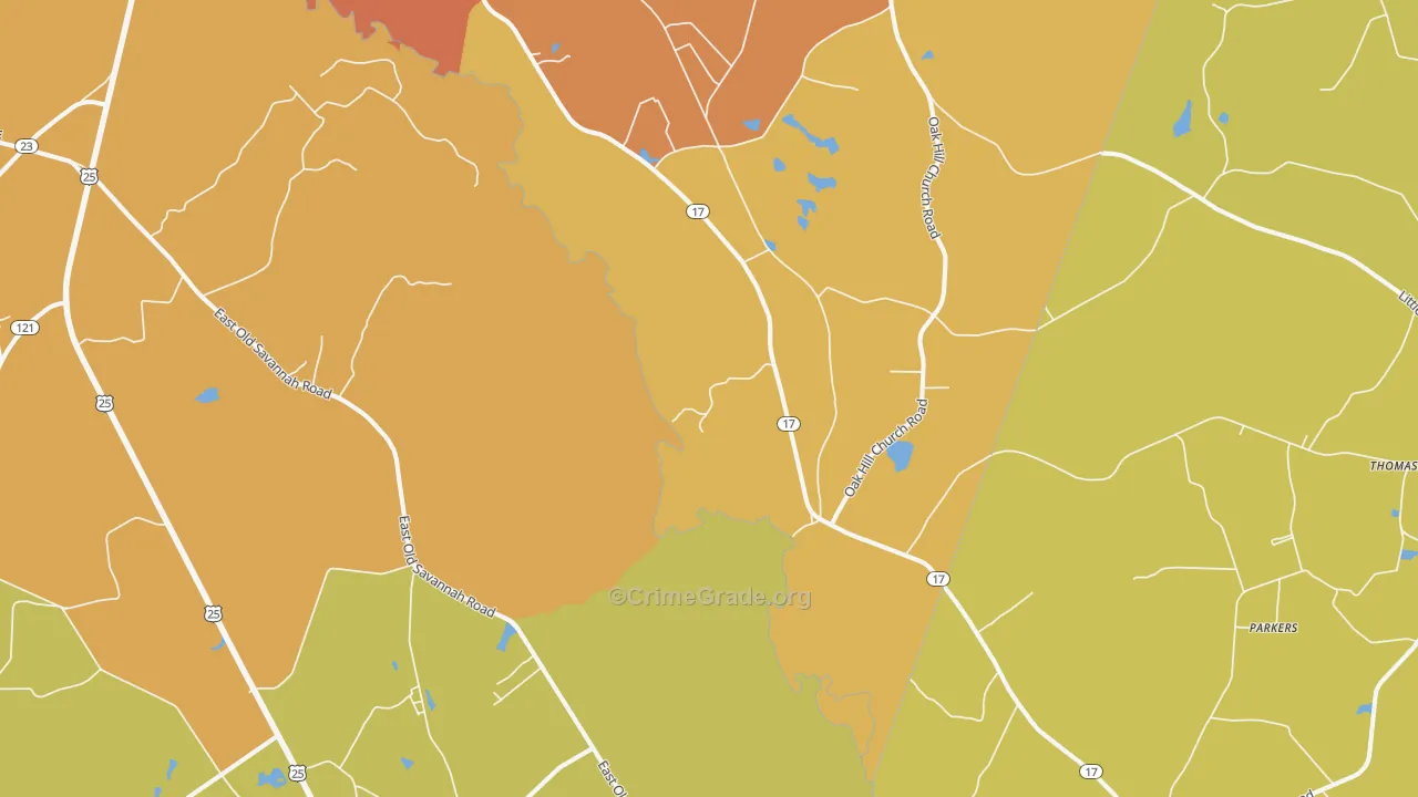 Scarboro, GA Map of Burglary Rates