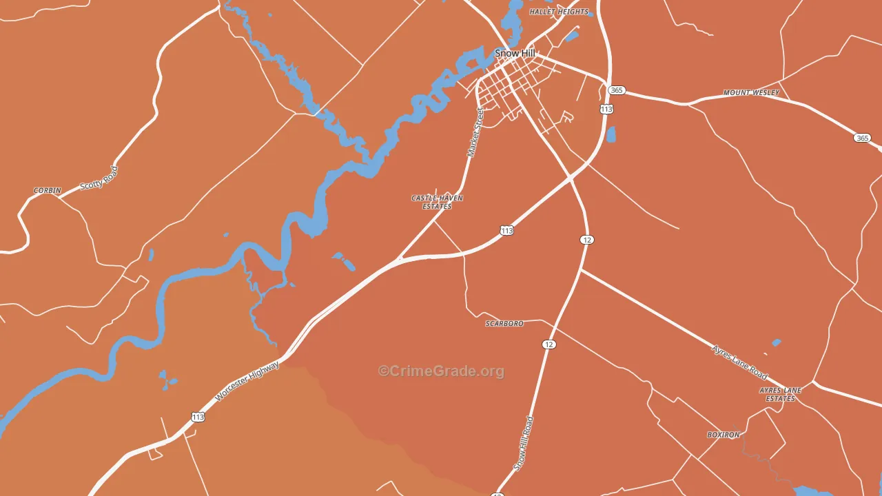Scarboro, MD Map of Burglary Rates