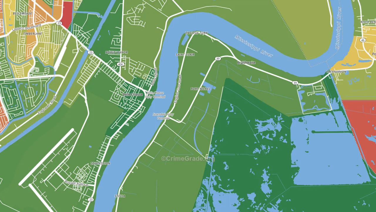 Scarsdale, LA Map of Burglary Rates