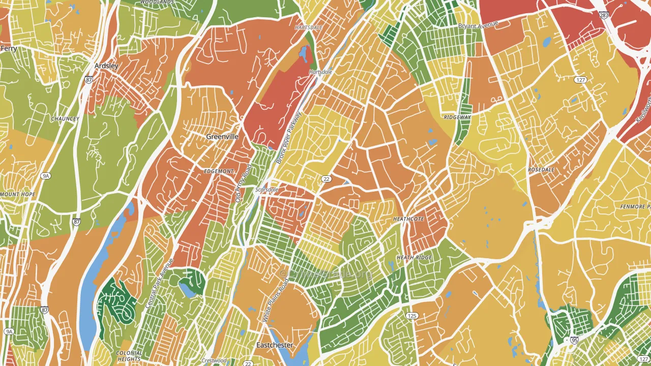 Scarsdale, NY Map of Burglary Rates