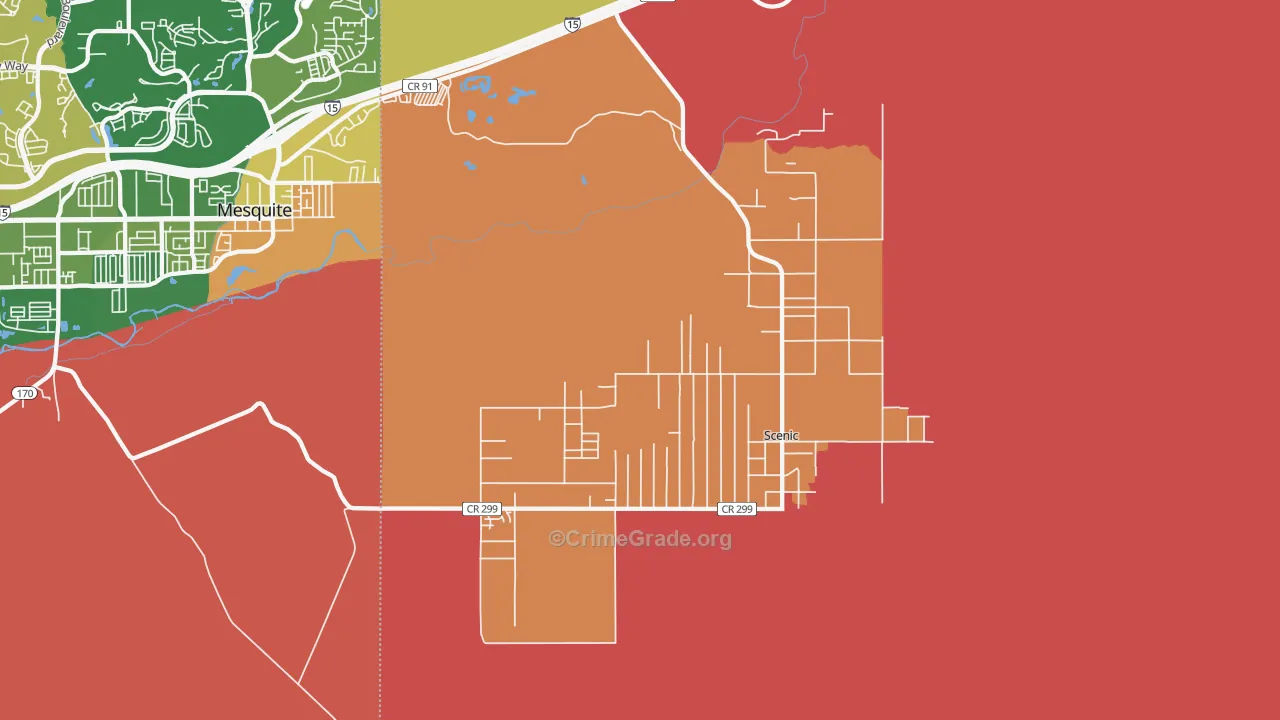 Scenic, AZ Map of Burglary Rates