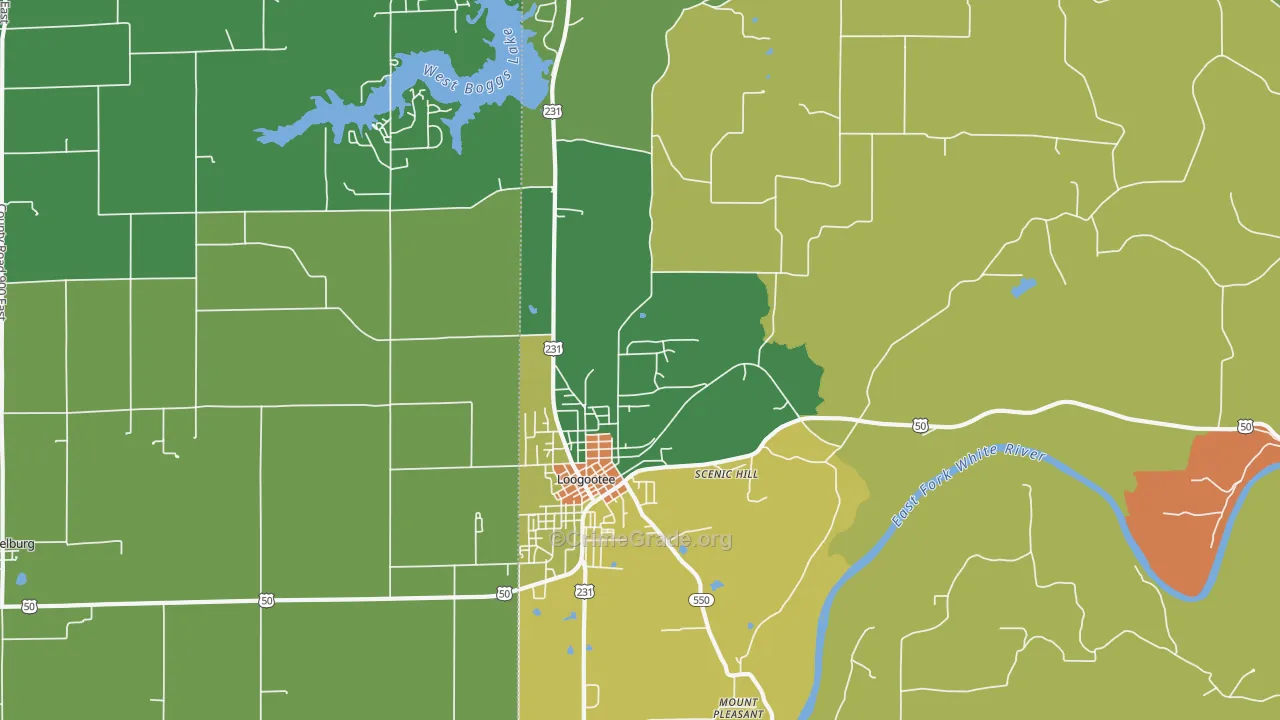 Scenic Hill, IN Map of Burglary Rates