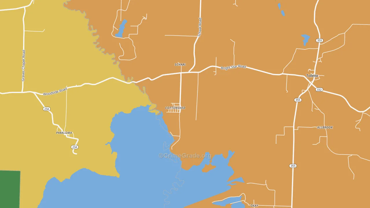 Schaal, AR Map of Burglary Rates