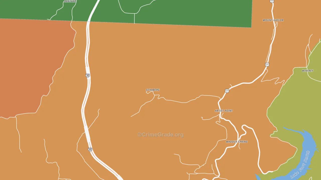 Schaberg, AR Map of Burglary Rates