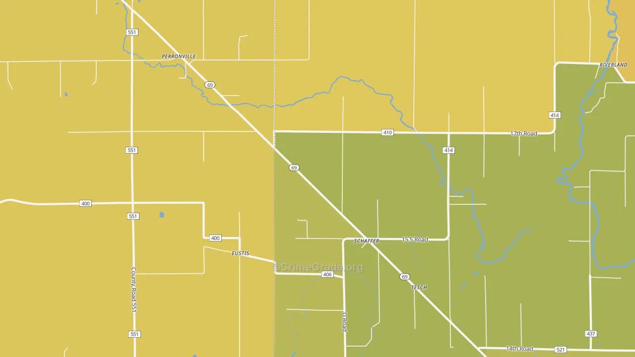 Schaffer, MI Map of Burglary Rates