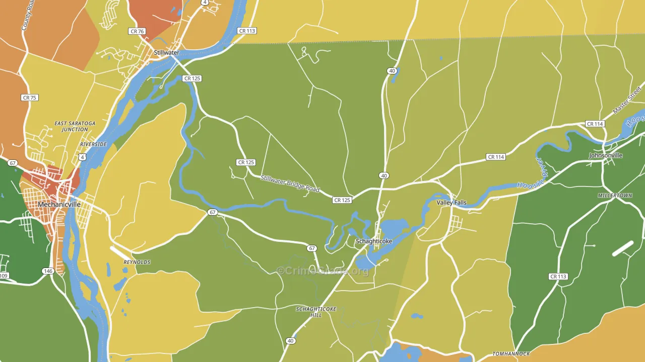 Schaghticoke, NY Map of Burglary Rates