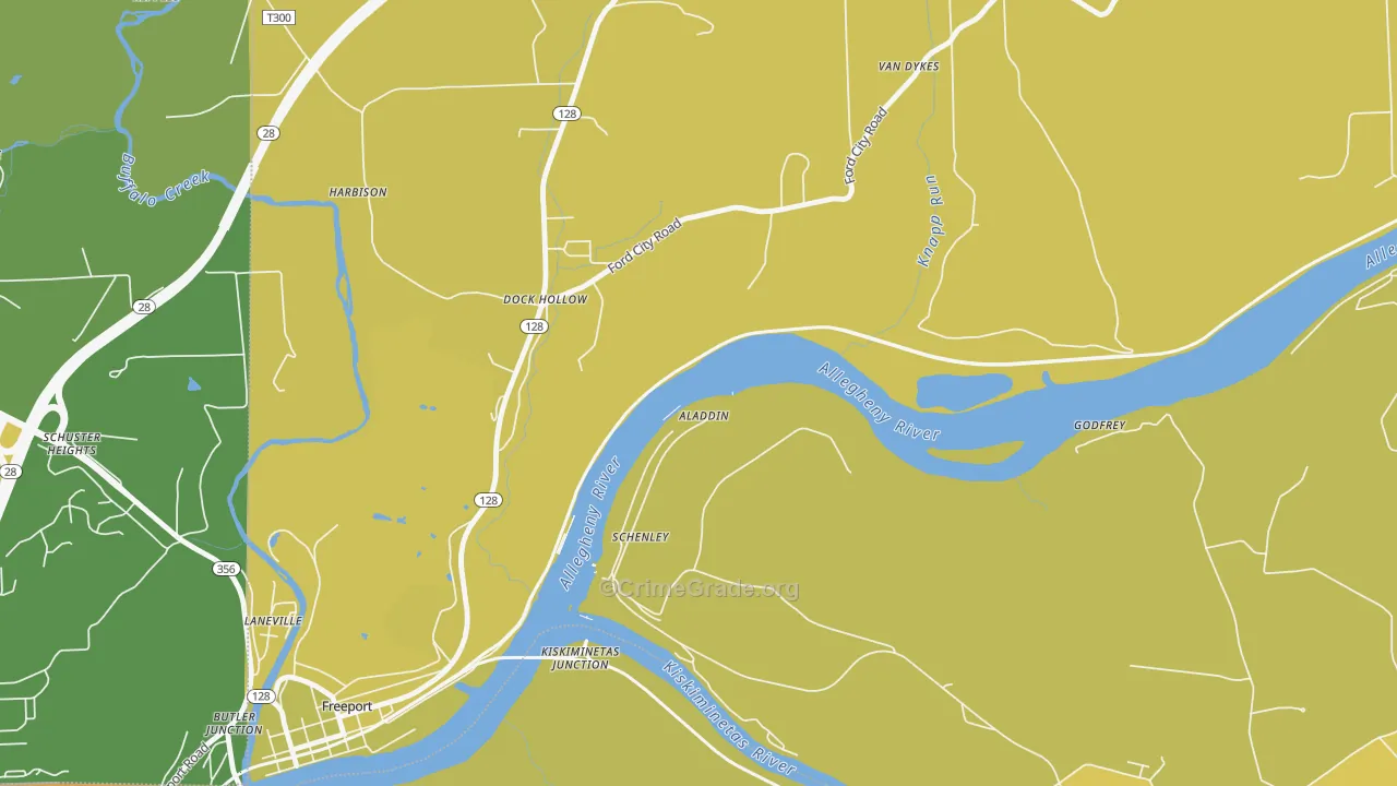 Schenley, PA Map of Burglary Rates