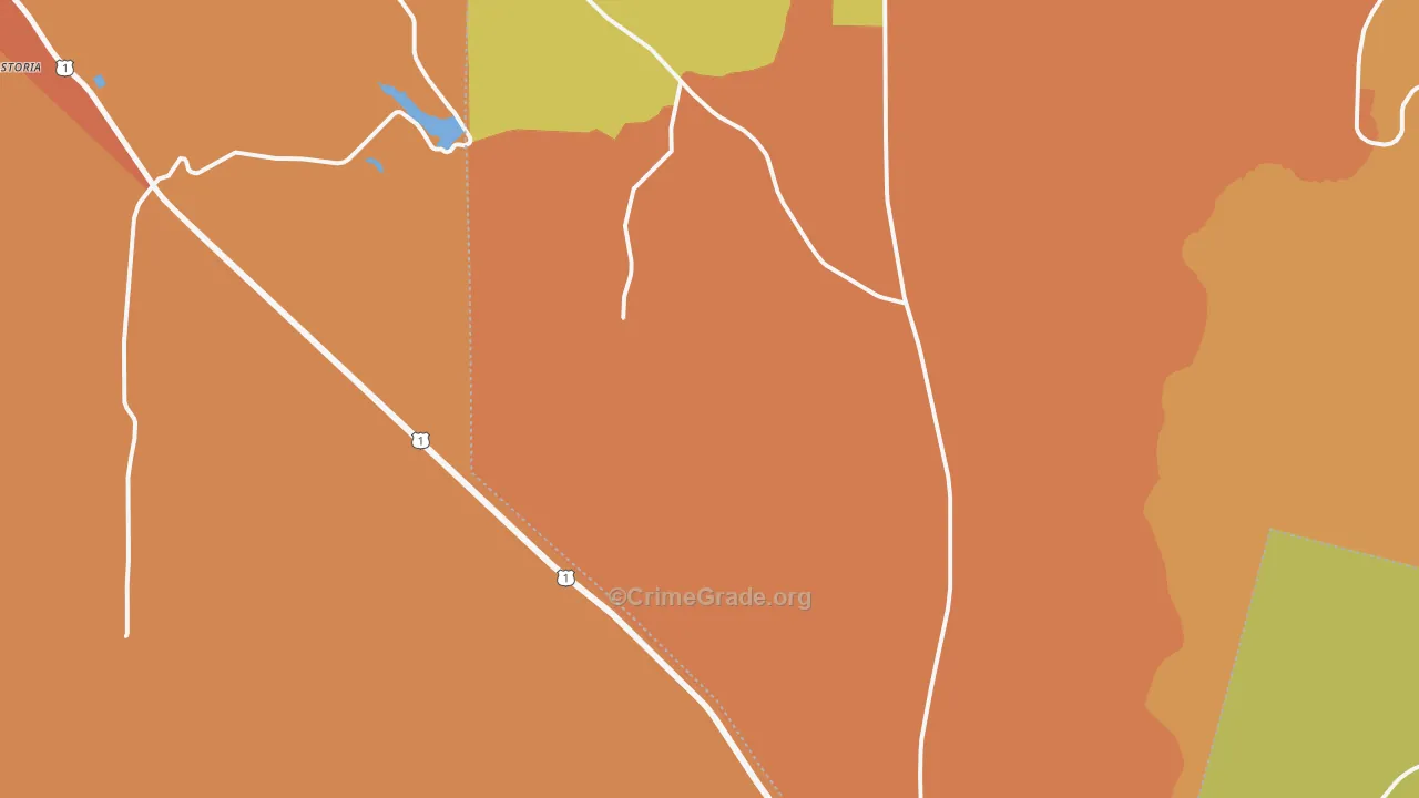 Schlatterville, GA Map of Burglary Rates