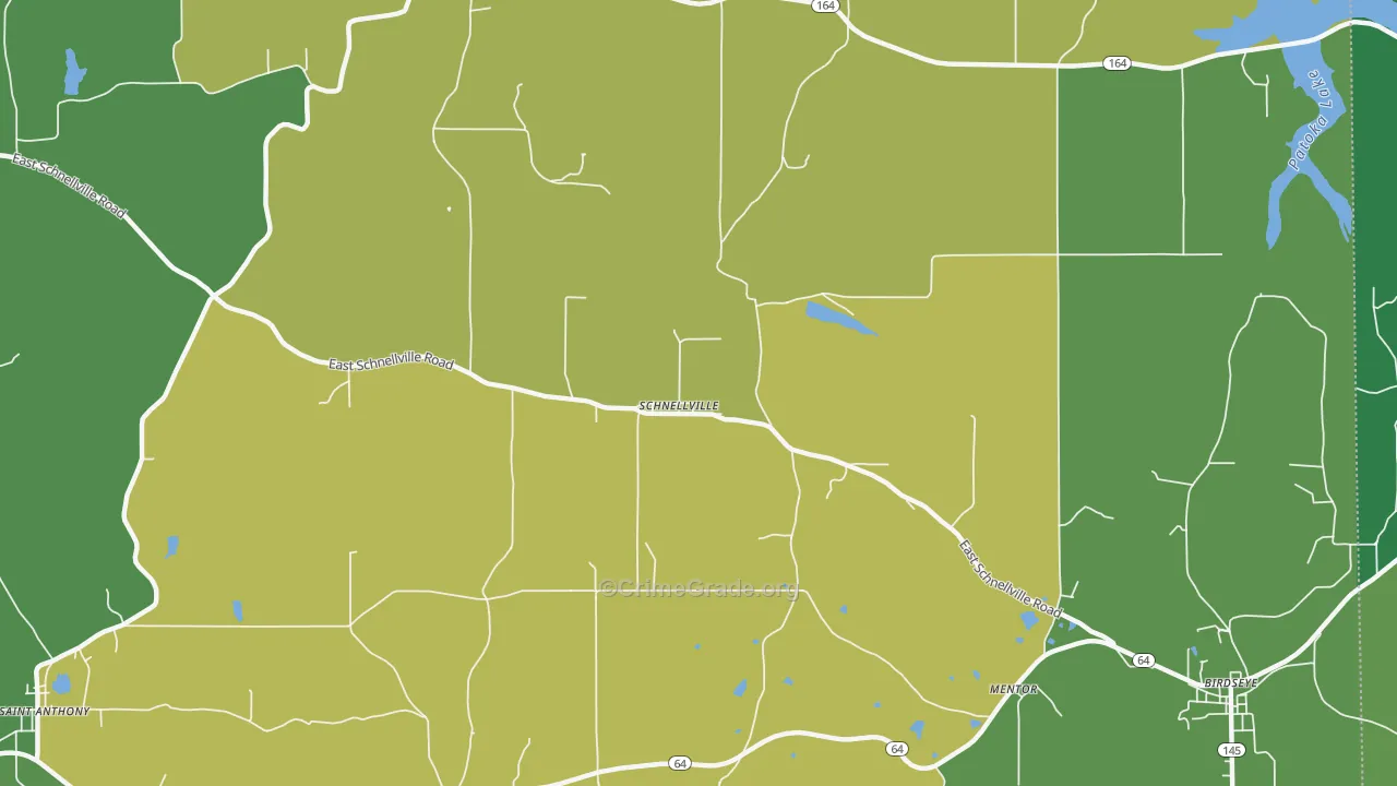 Schnellville, IN Map of Burglary Rates