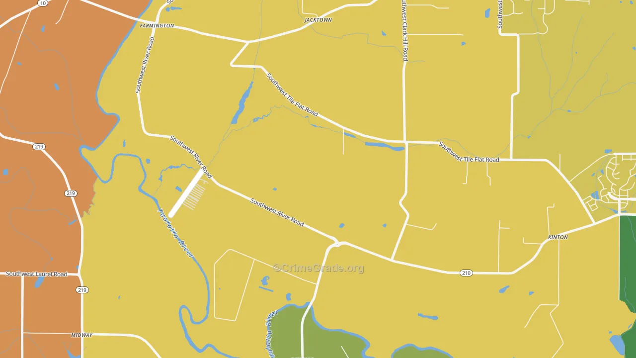 Scholls, OR Map of Burglary Rates