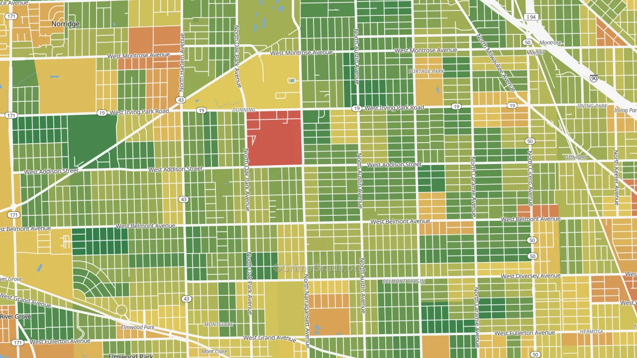 Schorsch, Chicago, IL Map of Burglary Rates